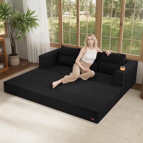 COMAX Futon Sofa Bed, Convertible Sofa Bed, Folding Boneless Couches - Image 2