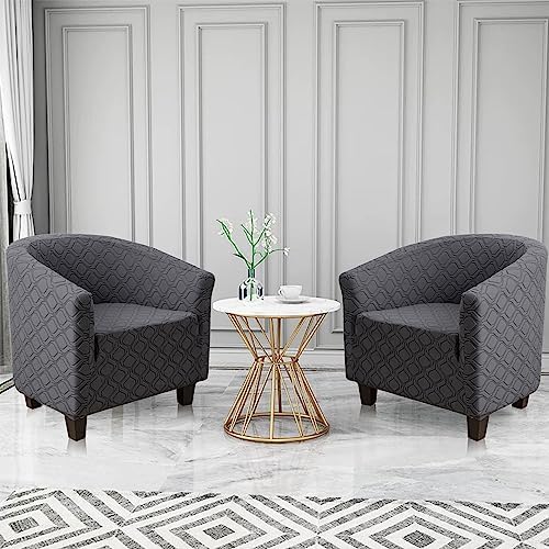 MIFXIN Tub Chair Slipcover 1 Piece Stretch Club Chair Cover Spandex Elastic - Image 2