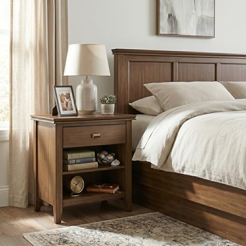 SIMPLIHOME Artisan 24" Bedside Table in Rustic Natural Aged Brown - Image 4