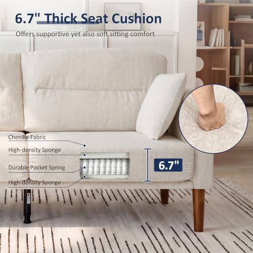 Vipbear 69" Loveseat Sofa, Modern Couches - Image 4
