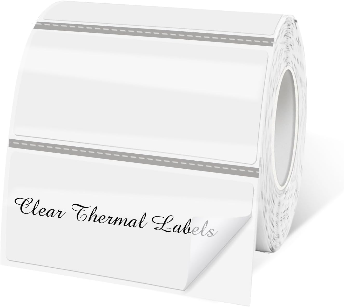 1" x 2" Transparent Thermal Label Stickers,Waterproof Thermal Printer Sticker Labels for Gift Wrapping, Self-Adhesive Name Price Tag DIY Custom Logo Design (500 pcs,Clear)