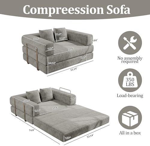 BSHOMGI 4 in 1 Convertible Sofas Boneless Couches - Image 2