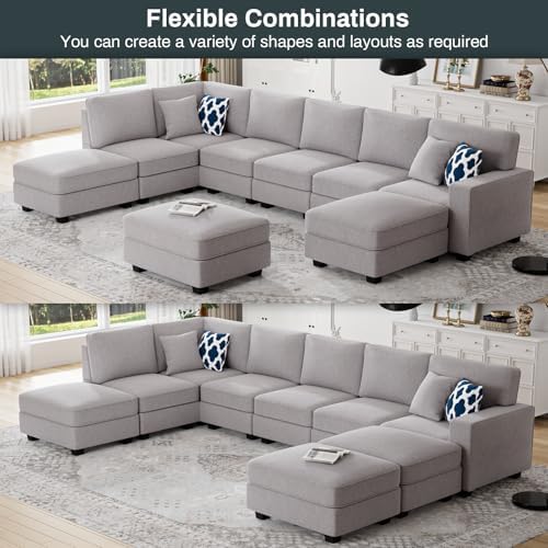 Legend Vansen Oversized Modular Sectional Sofa, U/L‑Shaped Reversible Couch - Image 4