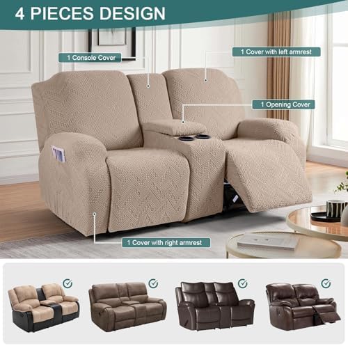 Ruaozz Stretch Loveseat Recliner Cover - Image 4