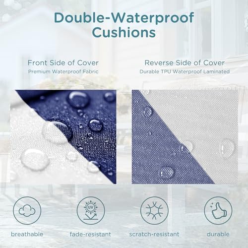 Codi Outdoor Bench Cushion for Patio Furniture, Cabana Navy - Image 3