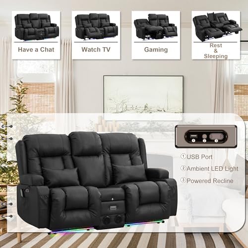 TUNYI Power Loveseat Recliner Sofa - Image 4