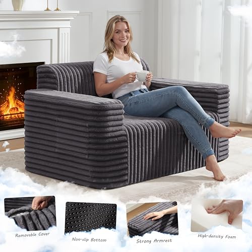 ZurNesfure Sofa Couch Loveseat Boneless Sofa - Image 3