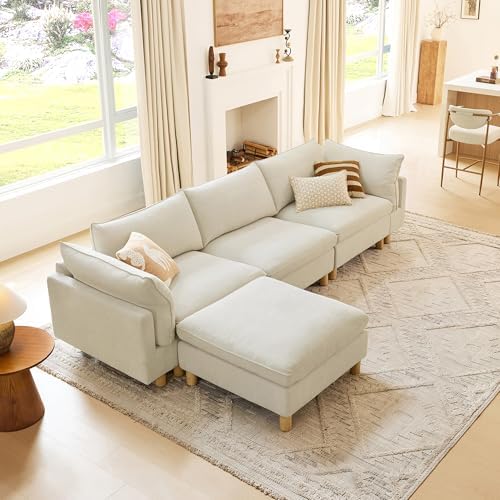 CHITA 127" Large Sectional Sofa, Modular Cloud Couch, 4 Seater by Unknown
