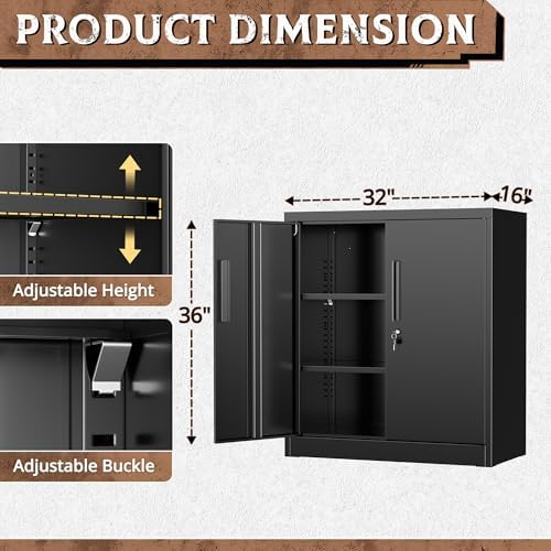 SUNCROWN Metal Storage Cabinets, 36”Locking Cabinet - Image 3