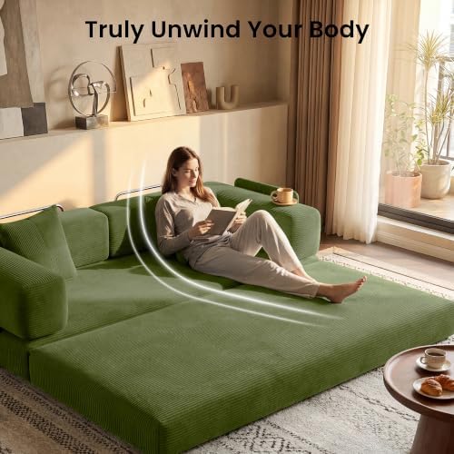 78.8" Convertible Futon Sofa Bed, Boneless Couch - Image 5
