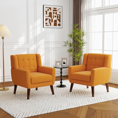 Accent Chair, Upholstered Armchair in Linen - Image 4
