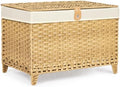 Wicker Storage Basket with Lid, 160L Shelf Basket with Removable Liner Bag by Honjourai