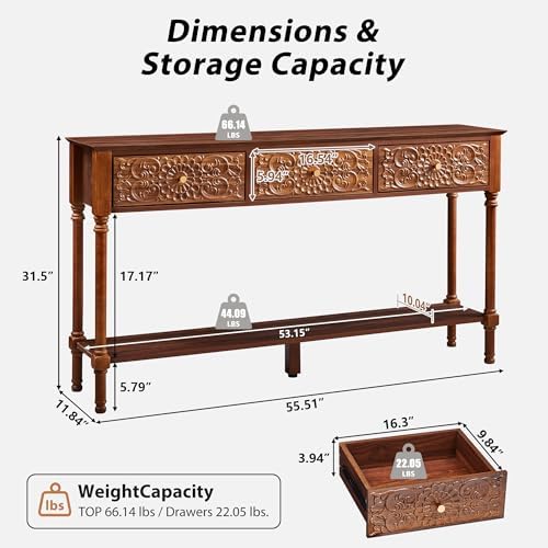 weselon 55.5" Carved Console Table - Image 2