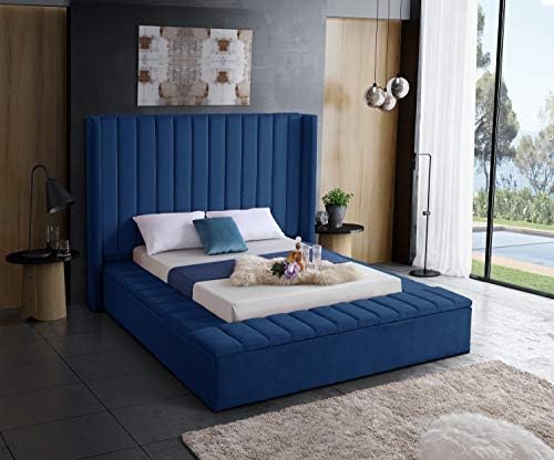 Meridian Furniture Kiki Collection Modern | Contemporary Velvet Upholsterd Bed - Image 2