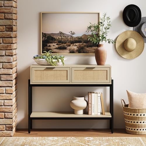 Nathan James Virgo Wood Accent Storage Console Sofa Table, - Image 3