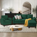 3 Piece Convertible Sectional Sofa Set, Modern Linen Small L Shaped Couch by Chireca