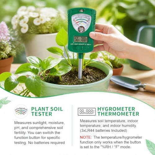 7-in-1 Soil Test Kit with 90° Rotatable Head, Soil Tester - Image 3