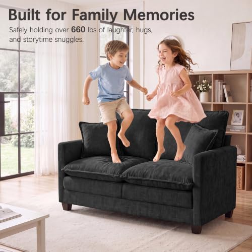 52" Loveseat Sofa, Cloud Love Seat Small Couches - Image 5