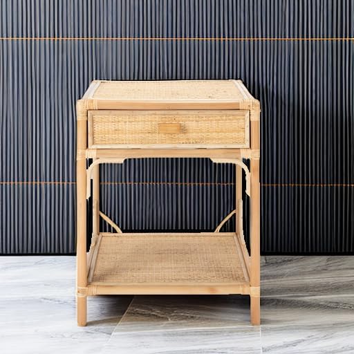 SAFAVIEH Roya 1-Drawer Rattan Night Stand - Image 6
