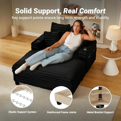 Amsleekey 64" Oversized Chaise Lounge Chair - Image 5