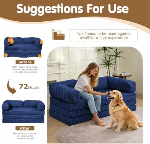 Convertible Sofa Bed Queen, 5-in-1 Boneless Couch - Image 6
