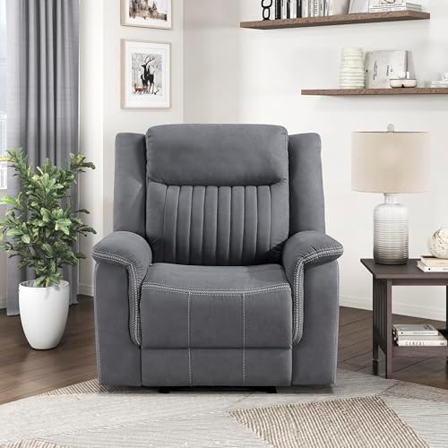 Lexicon Polished Microfiber Wall Hugger Manual Reclining Chair by Lexicon