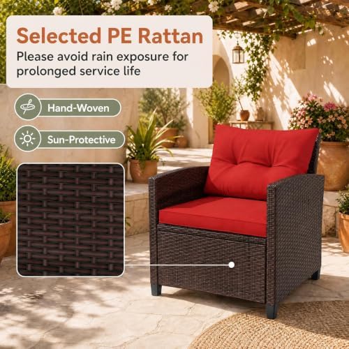 COSTWAY 3PCS Wicker Patio Furniture Set - Image 4