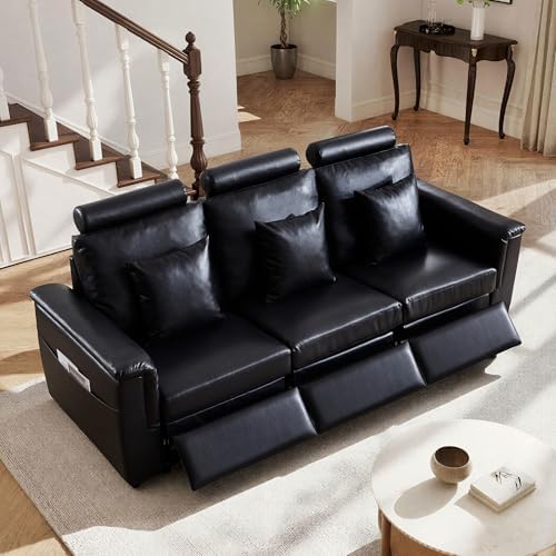 ORRD Power Reclining Sectional Sofa, Electric 3 Seat Recliner by ORRD