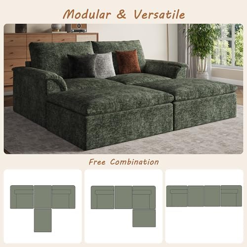 EASE MOOSE Boneless Sectional Couch, Cloud Sofa Bed - Image 5