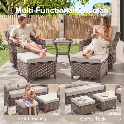 Luxury 9 Pieces Outdoor Patio Furniture Set-All Weather Wicker Outdoor Furniture - Image 5