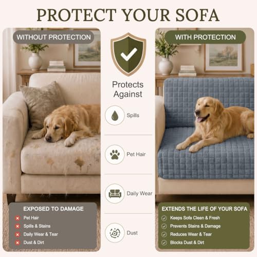 Smiry Velvet Couch Cover for Dogs, Non Slip Soft Sofa Protector for Pets - Image 5