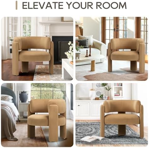 COLAMY Modern Accent Chair, Upholstered Barrel Chair - Image 5