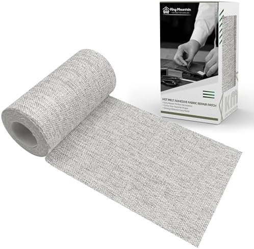 King Mountain Premium Linen Fabric Iron-on Repair Patch, Inside&Outside Fabric by ForABetterHomeLife