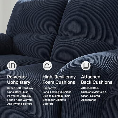 Signature Design by Ashley Loveseat Sofa, 63 in Navy Blue - Image 6