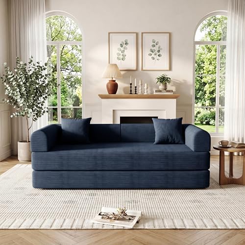 79'' Convertible Compressed Corduroy Folding Cloud Sofa Bed, 4 in 1 Modern - Image 4