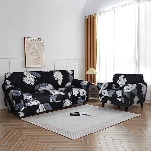 SearchI Stretch Sofa Cover Printed Couch Cover, Floral Pattern 4 Pieces Sofa - Image 5