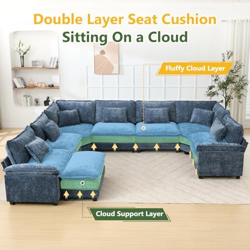 Oversized Modular Sectional Sofa Set, Convertible Deep Seat Cloud Couch - Image 3