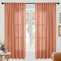 YoungsTex Burnt Orange Linen Curtains 68 Inches Long by YoungsTex