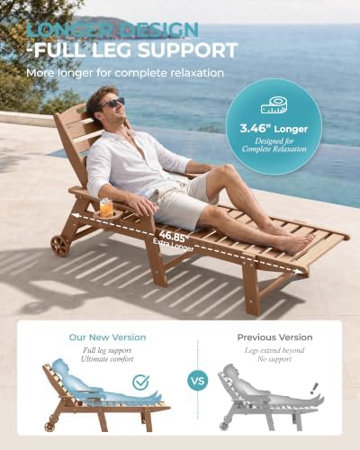 Ciokea Lounge Chair Outdoor Set of 6, Oversized Chaise Lounge Chair - Image 4