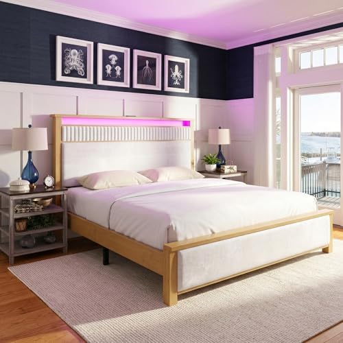 Homkdom Queen Solid Wood Bed Frame - Image 3