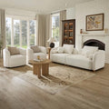 3 Piece Modern Couch Set, Curved Sofa & 2 Swivel Accent Chair by FaratiHome