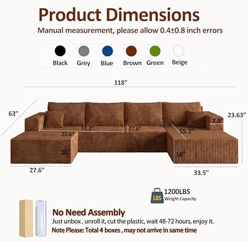 118" Modular Sectional Sofa - Image 2