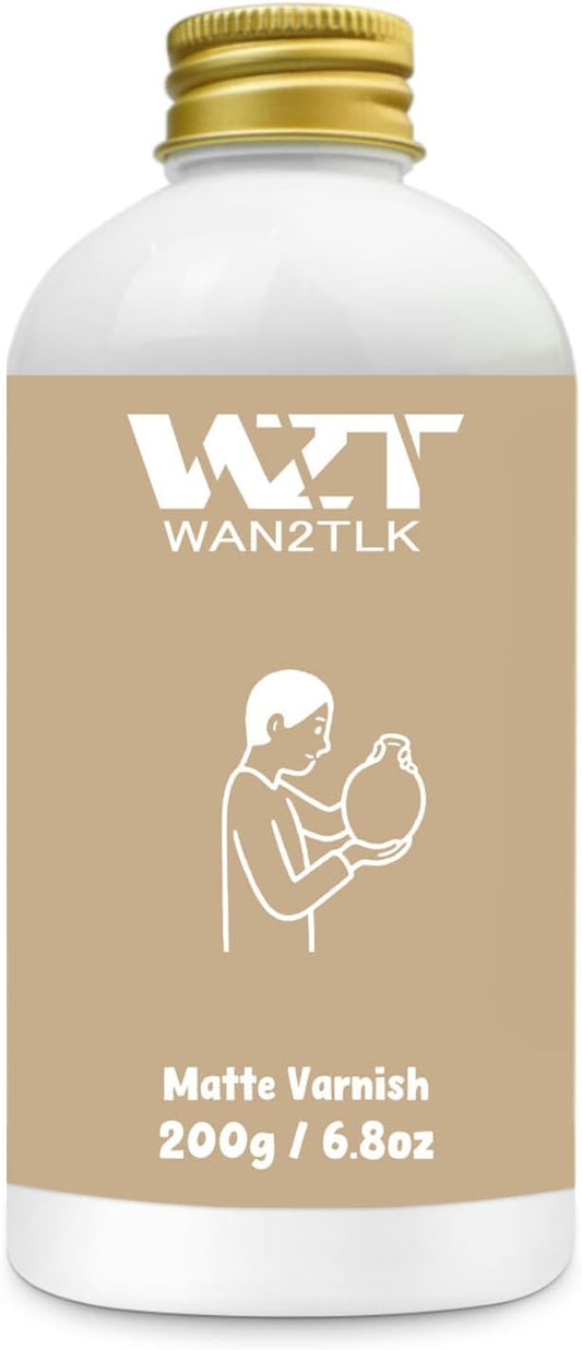 200ml Air Dry Clay Glaze, Clear Clay Varnish for Air Dry Clay Pottery, Waterproof and Scratch Resistant, Design for Air Dry Clay (Matte Varnish), 200ml/Matte