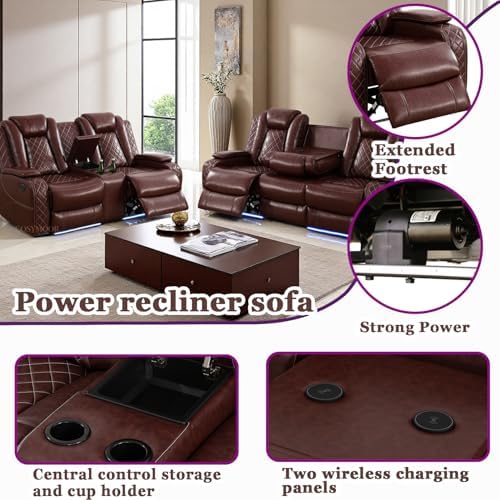 Power Recliner Sofa Loveseat Set - Image 3
