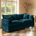 GNIXUU 76" Blue Loveseat Sofa Cloud 2 Seater Modular Couch by GNIXUU