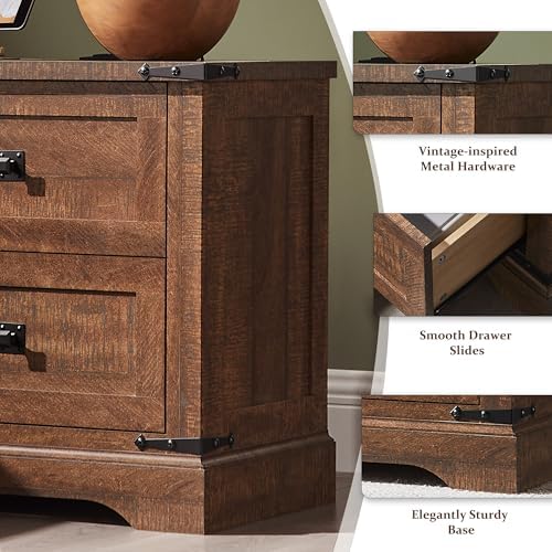 T4TREAM 24" Farmhouse Nightstand Set of 2, Reclaimed Barnwood - Image 6
