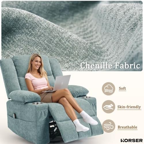 Korser 360° Swivel Rocker Recliner - Image 7