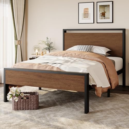 SHA CERLIN 14 Inch Twin Size Metal Platform Bed Frame by SHACERLIN
