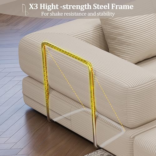 59.0 Inch Convertible Sofa Bed, 4-in-1Futon Sofas Bed Pull Out Sleeper Couch - Image 6