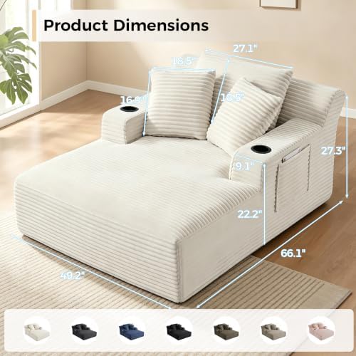 NicBex 66”Oversized Chaise Lounge Chair Indoor - Image 2